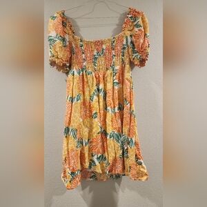 House of Harlow 1960 Floral Orange and Green Dress